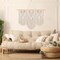 Large Macrame Wall Hanging with Rod Boho Decor Woven Tapestry Wall Art Bohemian Decor Tassel Macrame Curtains for Home Living Room Wedding Apartment Decoration (Classic Style)